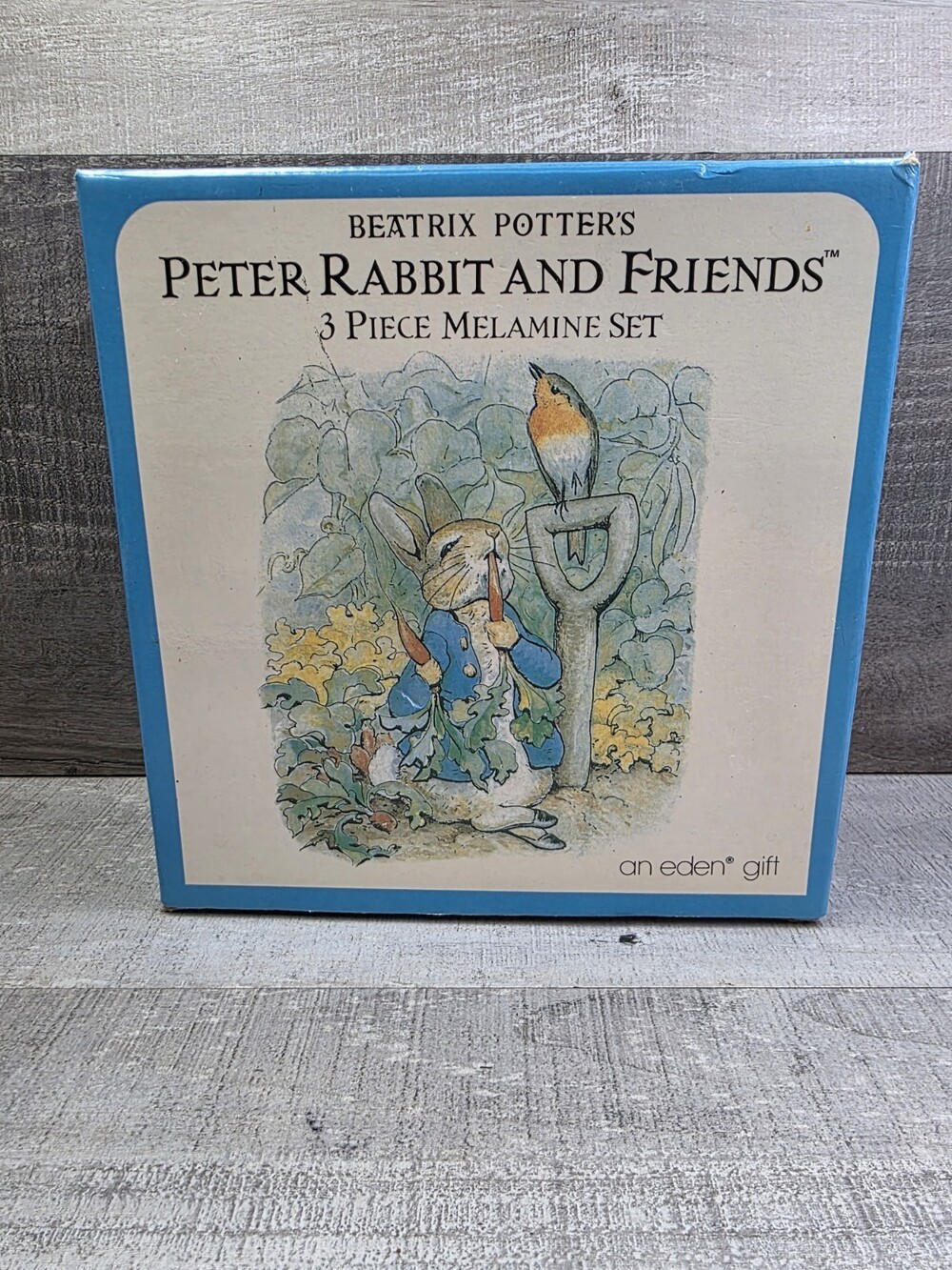 Nos Peter Rabbit Beatrix Potter 3 PC Melamine Set Plate Bowl Cup Eden Toys b111